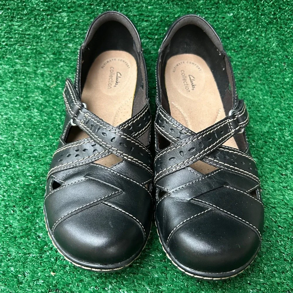 Clarks Collection Cheyn Madi Black Leather Loafers Shoes Womens 8 M 260656493080